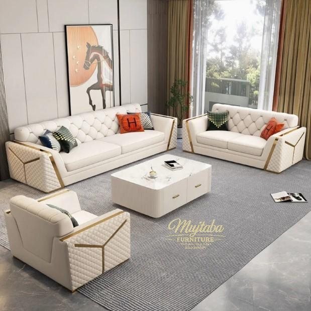 Modern Ivory Living Room Set