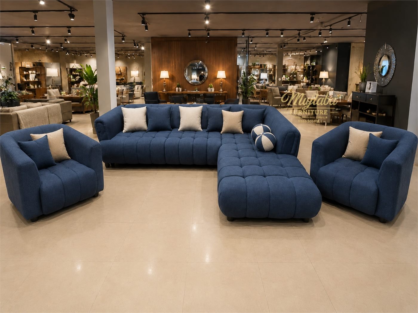 Navy Sofa Set